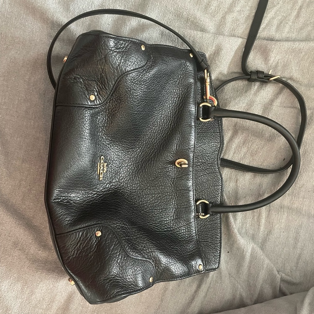 Used Coach black satchel bag